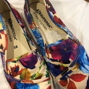 Bloomingdales Limited Edition Flower Print Satin Superga Sneakers- 38